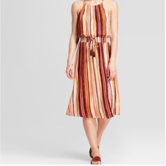 Xhilaration striped high neck midi dress-64-183 - Picture 1 of 3